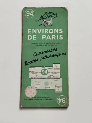 Vintage Carte Michelin Paper Map.no 94, Environs De Paris, 1950's approx - Image 1 of 2
