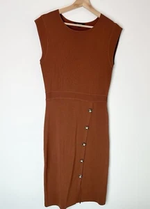 PortmansWomens Size M Dress Brown Knit Pencil Midi Dress - Picture 1 of 7