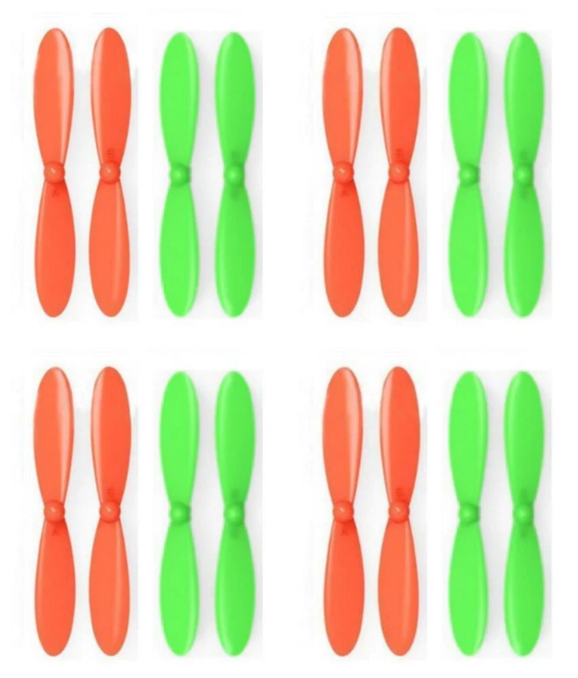 Hubsan X4 H107 Orange Green Propeller Blades Propellers Props 4 Pack - Image 1 of 2