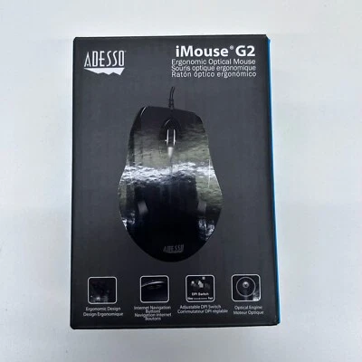 Adesso iMouse G2 - USB Ergonomic Optical Mouse Adjustable DPI Internet Navigatio - Image 1 of 3