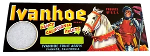 Ivanhoe Fancy California Fruits Crate Label NOS New 1940s - Picture 1 of 3