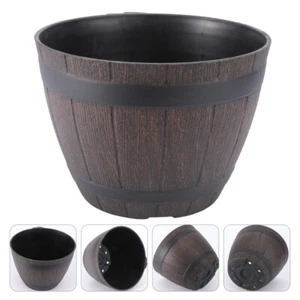 Wood Flower Pot Front Porch Planters Farmhouse Wood Flower Vase - Picture 1 of 12
