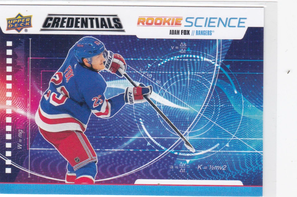 19/20 CREDENTIALS..ADAM FOX..ROOKIE SCIENCE..# RS-03..RANGERS.FREE COMBINED SHIP - Image 1 of 1