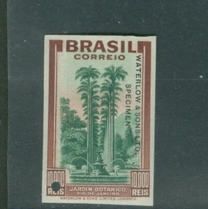 BRAZIL 1937,  10,000r Garden, trial color, WATERLOW SPECIMEN ovpt., NH #449 - Picture 1 of 1