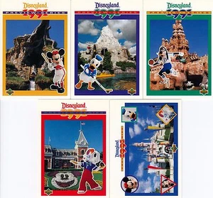 DISNEYLAND PREVIEW SERIES 1991 UPPER DECK COMPLETE SET OF 5 CARDS 1/5 - 5/5  - Picture 1 of 2