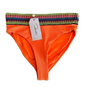 Peixoto Womens Size S Bright Orange Zoni High Waisted Bikini Bottom NWT - Picture 1 of 3