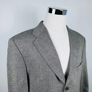 Chaps Ralph Lauren 44R Sport Coat Wool Silk Linen Herringbone Three Button - Picture 1 of 8