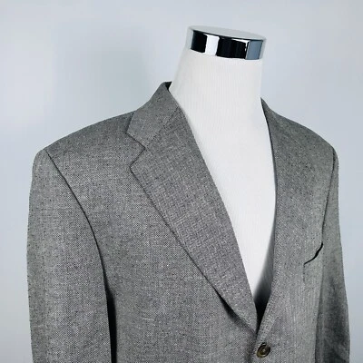 Chaps Ralph Lauren 44R Sport Coat Wool Silk Linen Herringbone Three Button - Image 1 of 4