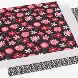 Babyville PUL Waterproof Diaper Fabric, Black Chevron/Pink Floral, 3-Pack - Picture 1 of 3