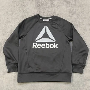 Reebok Black Logo Graphic Crewneck Casual Long Sleeve Sweatshirt Youth Size 8 - Picture 1 of 7