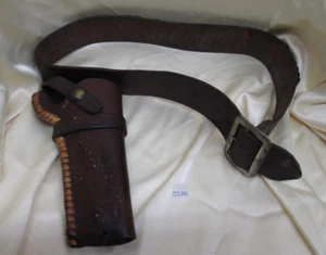 HH HEISER Leather Pistol Gun Holster & Belt RIG Marked 10 419 SA 5 1/2 - Picture 1 of 5