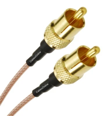 CABLESONLINE RCA Male to RCA (Phono) Male 50-Ohm RG316 Coax Low Loss Jumper RF Cable