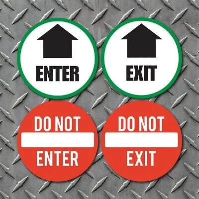 WILSON GRAPHICS INC. Enter, Do Not Enter, Exit, Do Not Exit - Vinyl Decal Set Each 6" tall x 6" wide