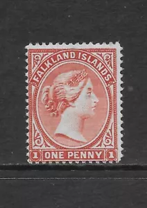 FALKLANDINSELN SCOTT 11B MLH FEIN - 1899 1p BLASSROTE AUSGABE - QUEEN VICTORIA - Bild 1 von 2