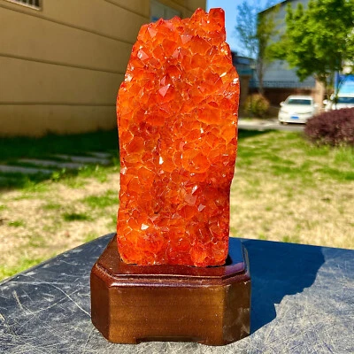 Geoda de cuarzo citrino naranja natural de 3,18 lb para curación de racimo de cuevas, metafísico Foto 1 de 4