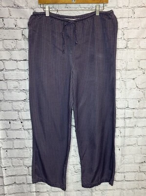 Pantalones de salón Y2K Victoria’s Secret pierna ancha forrados de lana estampado púrpura medianos Foto 1 de 4