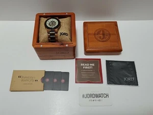 Jord TY2807 Dover Zebrawood & Dark Sandalwood Wood Wrist Watch +3 $35 Gift Cards - Picture 1 of 10