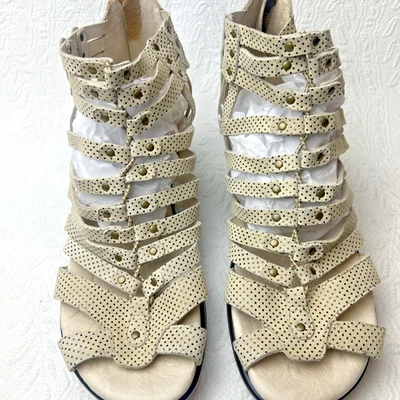 Jambu Sugar Ivory Polka Dot Gladiator Sandal Size Women's 9 Boho Hippie Comfort - Image 1 of 4