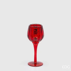 EDG Enzo De Gasperi Kerzenhalter Weihnachtskelch H 19,50 cm D 8 cm rot - Bild 1 von 1