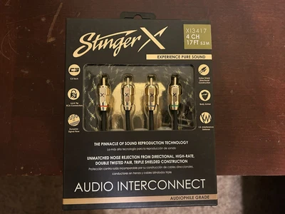 Stinger XI3417 / X3 SERIES - 4 CHANNEL RCA INTERCONNECT CABLES - 17 FT   *NEW* - Image 1 of 2