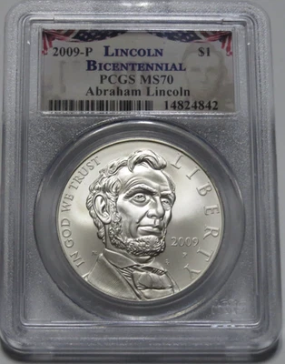 2009-P Lincoln Bicentennial Silver Dollar ($1) - PCGS MS 70 - FREE SHIPPING - Image 1 of 2