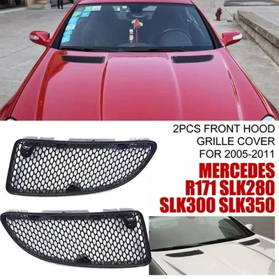 1Pair Front Hood Grille Cover For Mercedes Benz SLK350 SLK280 R171 SLK300 05-11 — 第 1/4 张图片
