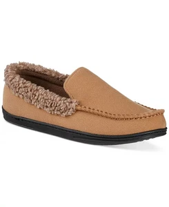 Isotoner Men's Lewis Moccasin Slippers with fleece lining Buckskin LG 9.5-10.5 - Picture 1 of 3