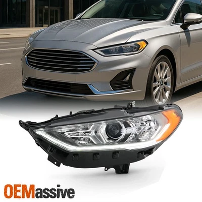 Para Ford Fusion 2017-2020 halógeno con proyector LED DRL cromo faro conductor Foto 1 de 4