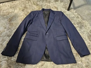 Herren Tailored Blazer Navy Rot Kariert - Sonderanfertigung Sakko 100% Wolle 2-Knopf... - Bild 1 von 10