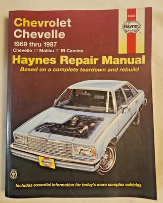Chevrolet Chevelle Malibu El Camino 1969-1987 Haynes manual de reparación 24020 PB libro Foto 1 de 4