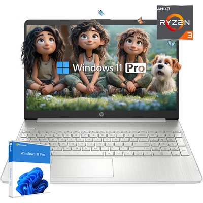 HP Student Laptop 15.6" HD AMD Ryzen 3 upto 32GB RAM 2TB SSD Win11Pro - open box - Image 1 of 4