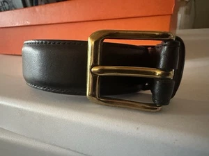 Coach Mens Black Leather Dress Belt Size 40 X 1-1/8” Brass Buckle - Picture 1 of 5