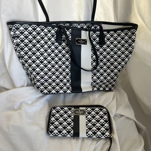 Kate Spade Tasche & Geldbörse Set schwarz/weiß Schultertasche - Bild 1 von 8