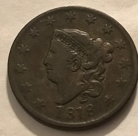 1818 coronet head , large cent  , better date , a nice original coin Cover
