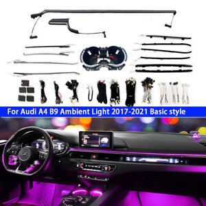 64 Colors Ambient Light Strips For 17-21 Audi A4 B9 S4 Decorative Interior Trim