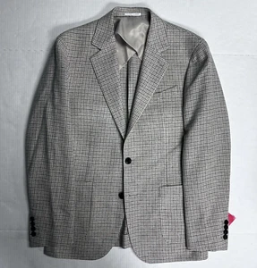 Abrigo deportivo REISS para hombre talla 38 informal beige patrón a cuadros 100 % lana - Imagen 1 de 7