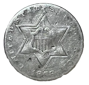 1856 Three Cent Silver Piece 3c Coin - Picture 1 of 2