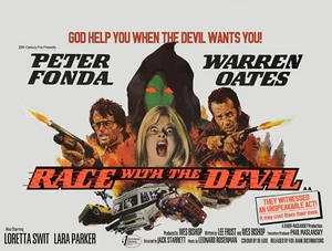RACE WITH THE DEVIL 1975 UK quad poster print 30x40" Peter Fonda Warren Oates - Imagen 1 de 1