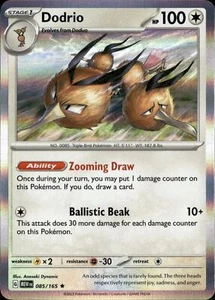 Pokemon Dodrio 085/165 Holo Raro Escarlata y Violeta 151 Casi Nuevo - Imagen 1 de 1