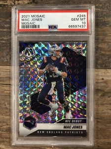 2021 Panini Mosaic Mac Jones Silver Mosaic GEM MT PSA 10 RC #245 - Foto 1 di 2