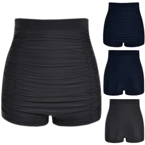 Women Bikini High Waist Ruched Bottom Swim Briefs Beach Shorts Tummy Control - Picture 1 of 18