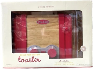 Pottery Barn Kids Pro-Chef Red Pretend Play Toaster Wood NIB - Picture 1 of 7
