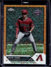 2023 Topps Chrome Pro Debut Druw Jones Orange Mini Diamond Refractor #12/25