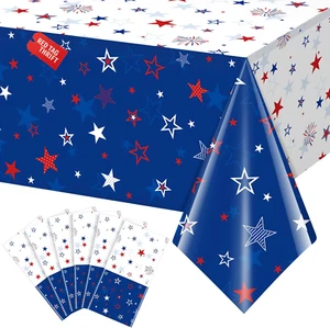6 Pack Patriotic Tablecloth Decorations for 4Th of July Independence Day, Plasti - Picture 1 of 12