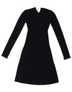 VICTORIA BECKHAM Womens Knit Long Sleeve Jumper Dress US 1 XS Navy Blue CL09 - Picture 1 of 4