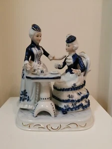 Vintage The Leonardo Collection Porcelain Two Ladies Tea Party Figurine Blue... - Picture 1 of 24