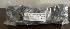 100 NEW BLANK UNUSED UNCRIMPED CROWN BOTTLE CAPS Brewmeister 1/2# Beer Silver - Picture 1 of 4