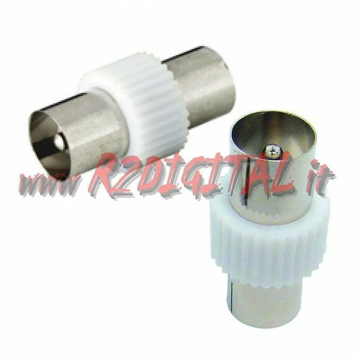 R2DIGITAL CONNETTORE PER ANTENNA TV JACK MASCHIO MASCHIO ADATTATORE SPINA M/M TERRESTRE