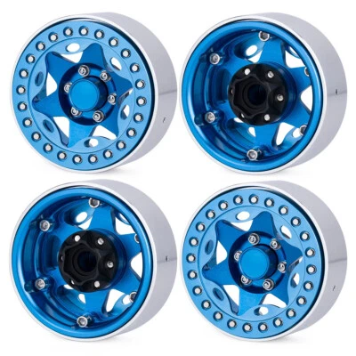 4Pcs 1.9" Alloy Beadlock Wheel Rims for Axial Capra D90 TRX4 1/10 RC Crawler Car - Image 1 of 4