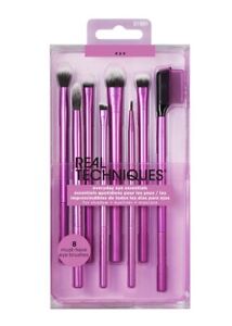 Real Techniques Cruelty Free Enhanced Eye Set Eyeshadow and Brow Brushes Purp...